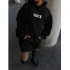 Uzun Kol Kapşonlu Göğüs Baskılı SweatShirt - Siyah 131886 Uzun Kol Kapşonlu Göğüs Baskılı SweatShirt - Siyah 131886
