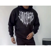 Uzun Kol Kapşonlu Baskılı SweatShirt - Siyah 131957