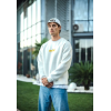Kışlık Bisiklet Yaka Baskılı SweatShirt - Beyaz 132029 Kışlık Bisiklet Yaka Baskılı SweatShirt - Beyaz 132029