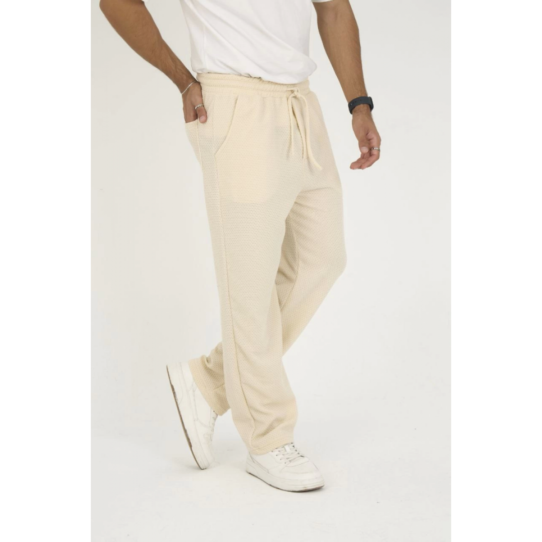 Jakar Kutu Desenli Baggy Eşofman Pantolon - Bej - 132031 Jakar Kutu Desenli Baggy Eşofman Pantolon - Bej - 132031