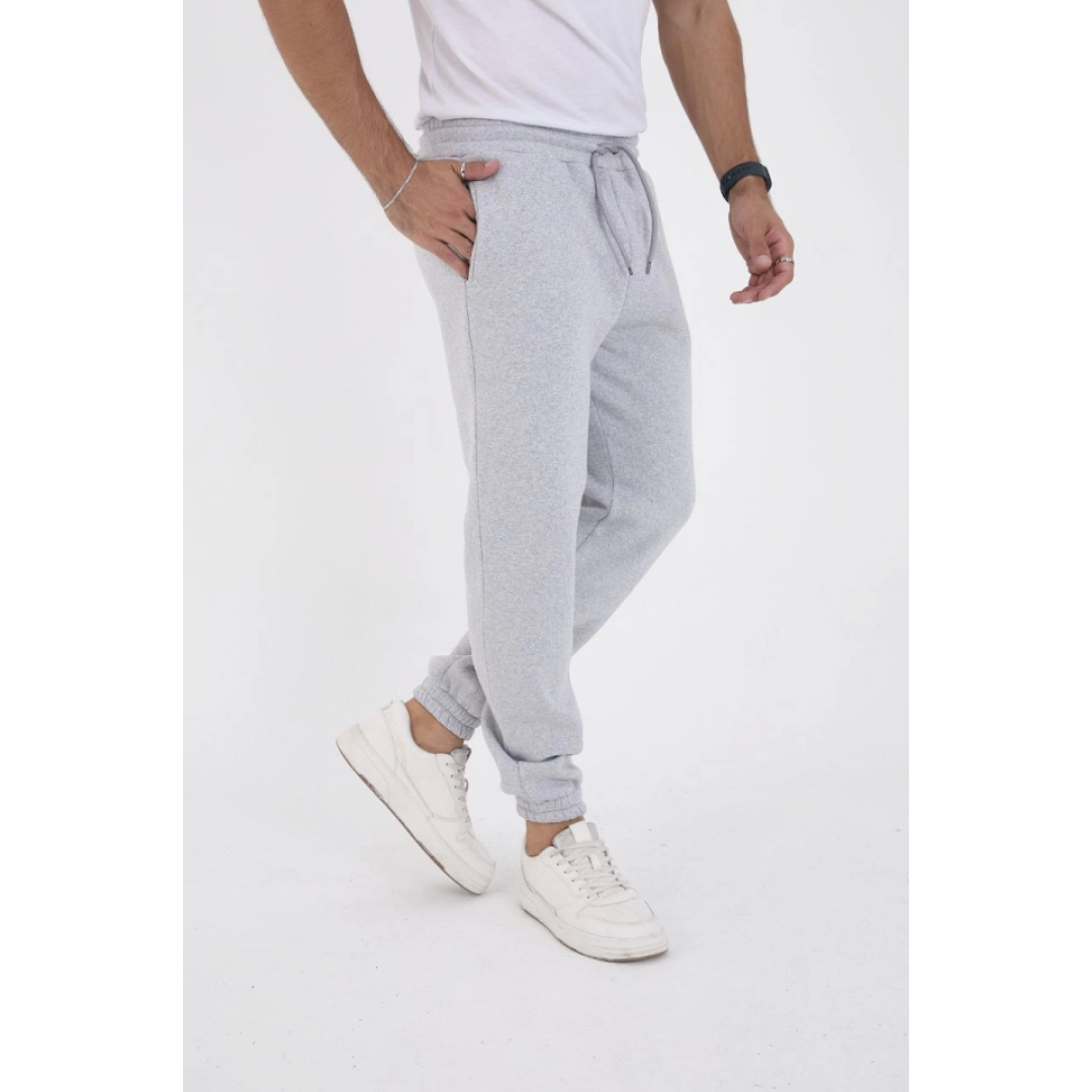 Unisex Kışlık Üç İplik Lastikli Eşofman Pantolon - Gri - 132670 Unisex Kışlık Üç İplik Lastikli Eşofman Pantolon - Gri - 132670
