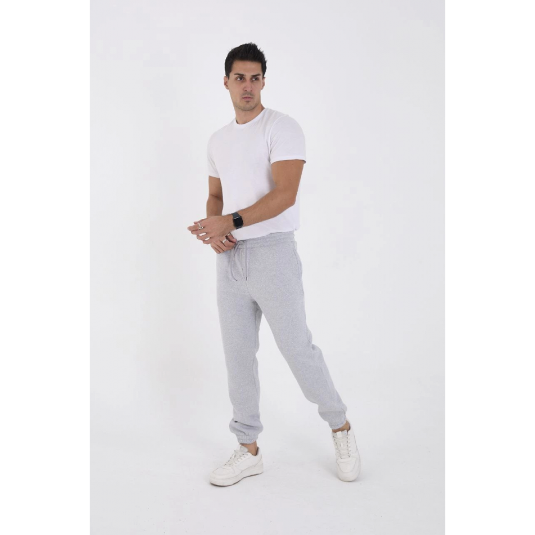 Unisex Kışlık Üç İplik Lastikli Eşofman Pantolon - Gri - 132670 Unisex Kışlık Üç İplik Lastikli Eşofman Pantolon - Gri - 132670