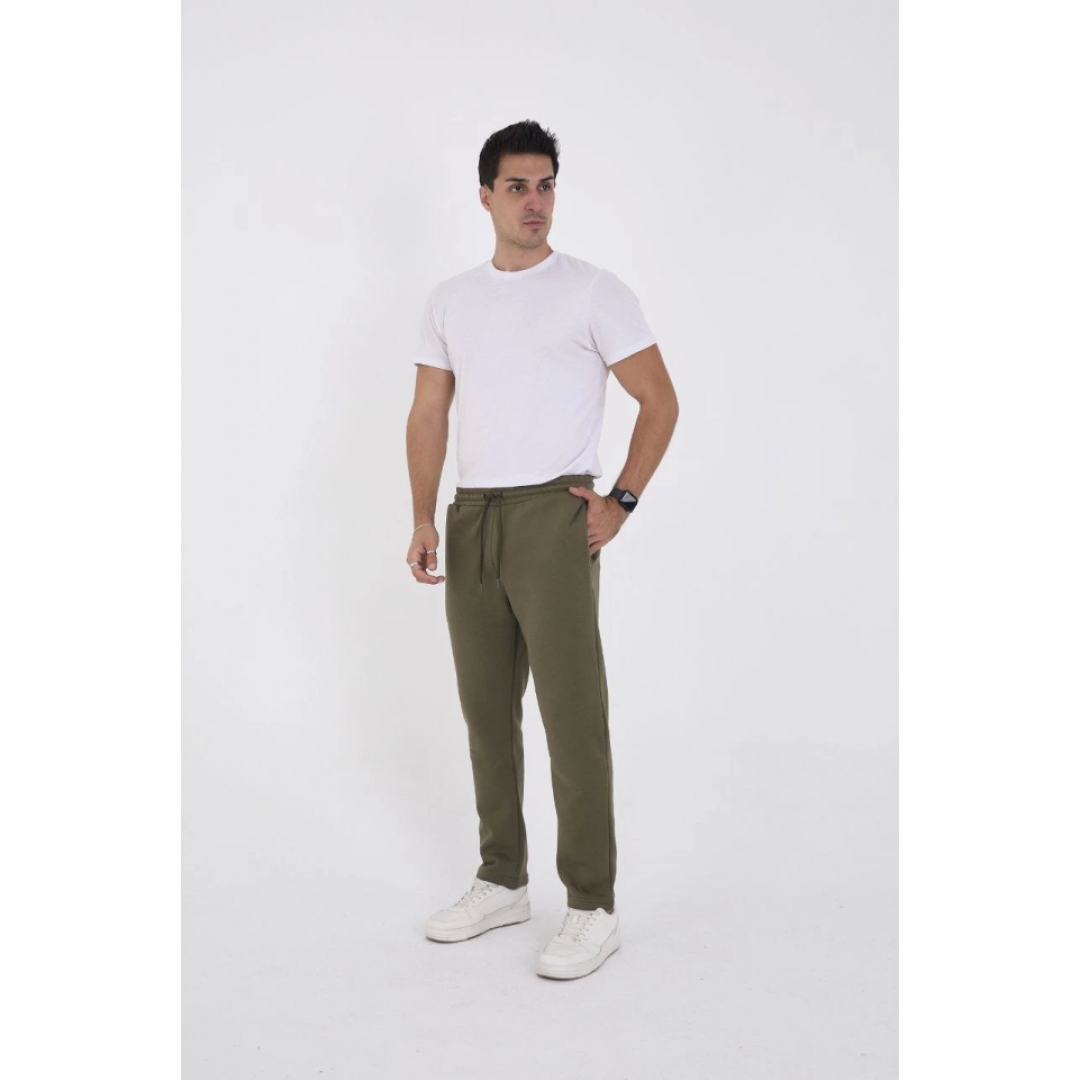 Unisex Üç İplik Basic Eşofman Pantolon - Haki - 132676 Unisex Üç İplik Basic Eşofman Pantolon - Haki - 132676