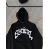 Üç İplik Kapşonlu Baskılı Oversize SweatShirt- Siyah 132929 Üç İplik Kapşonlu Baskılı Oversize SweatShirt- Siyah 132929