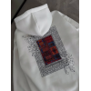 Uzun Kol Kapşonlu Ön Ve Arka Baskılı SweatShirt - Beyaz 132931
