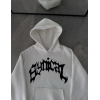 Kışlık Kapşonlu Baskılı Oversize SweatShirt- Beyaz 133014 Kışlık Kapşonlu Baskılı Oversize SweatShirt- Beyaz 133014