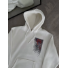 Uzun Kol Kapşonlu Ön Ve Arka Baskılı SweatShirt - Beyaz 133017