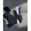 Uzun Kol Kapşonlu Baskılı SweatShirt - Siyah 133158