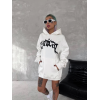 Unisex Üç İplik Kapşonlu Baskılı SweatShirt - Beyaz 133161 Unisex Üç İplik Kapşonlu Baskılı SweatShirt - Beyaz 133161