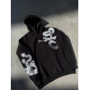 Uzun Kol Kapşonlu Baskılı SweatShirt - Siyah 133163 Uzun Kol Kapşonlu Baskılı SweatShirt - Siyah 133163