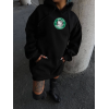 Üç İplik Penye Uzun Kol Kapşonlu SweatShirt - Siyah 133929 Üç İplik Penye Uzun Kol Kapşonlu SweatShirt - Siyah 133929