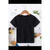 Çocuk Unisex Kapüşonlu Özel Tasarım Basic Tshirt - Siyah - 134001 Çocuk Unisex Kapüşonlu Özel Tasarım Basic Tshirt - Siyah - 134001