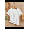 Çocuk Unisex Kapüşonlu Özel Tasarım Basic Tshirt - Beyaz 134002 Çocuk Unisex Kapüşonlu Özel Tasarım Basic Tshirt - Beyaz 134002