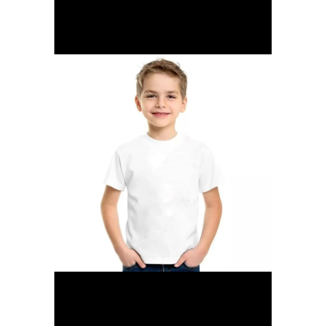 Çocuk Unisex Kapüşonlu Özel Tasarım Basic Tshirt - Beyaz 134002 Çocuk Unisex Kapüşonlu Özel Tasarım Basic Tshirt - Beyaz 134002