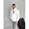 Kışlık Üç İplik Kapşonlu SweatShirt - Beyaz 134223