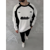 Kışlık Nakış İşlemeli Bisiklet Yaka Parçalı SweatShirt - Beyaz 134493 Kışlık Nakış İşlemeli Bisiklet Yaka Parçalı SweatShirt - Beyaz 134493