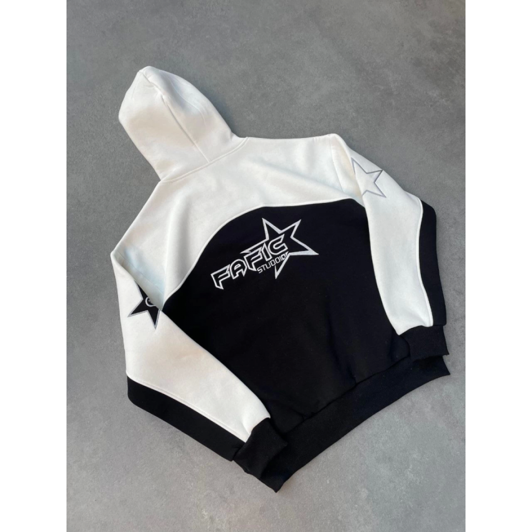 Parçalı Nakış İşlemelı Kapşonlu SweatShirt - Beyaz - 134820 Parçalı Nakış İşlemelı Kapşonlu SweatShirt - Beyaz - 134820