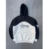 Parçalı Nakış İşlemelı Kapşonlu SweatShirt - Siyah 135170 Parçalı Nakış İşlemelı Kapşonlu SweatShirt - Siyah 135170
