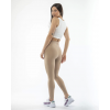 Yüksek Bel Sporcu Düz Tayt - Bej 136073