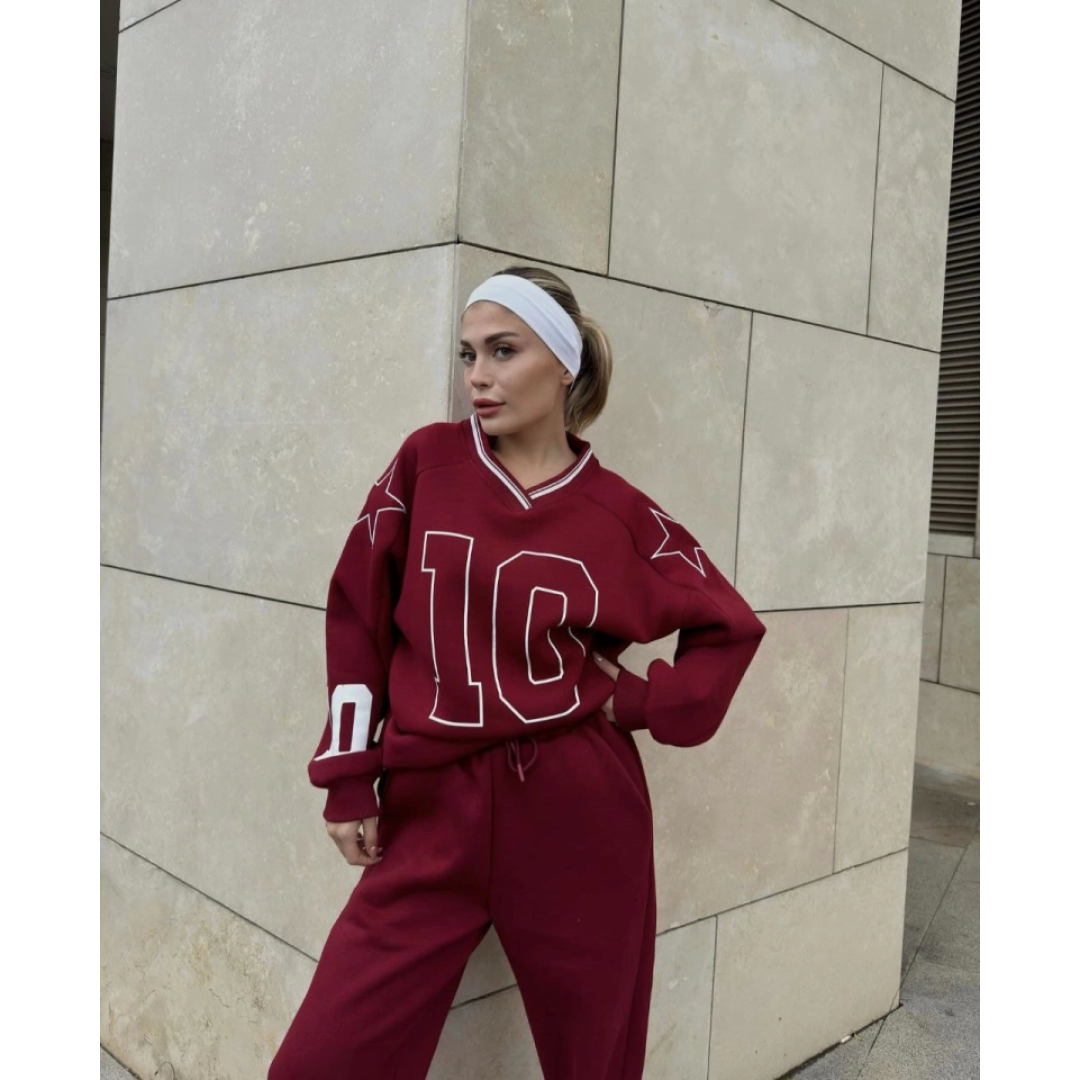 V Yaka Üç İplik Sweat Takım - Bordo 137038 V Yaka Üç İplik Sweat Takım - Bordo 137038