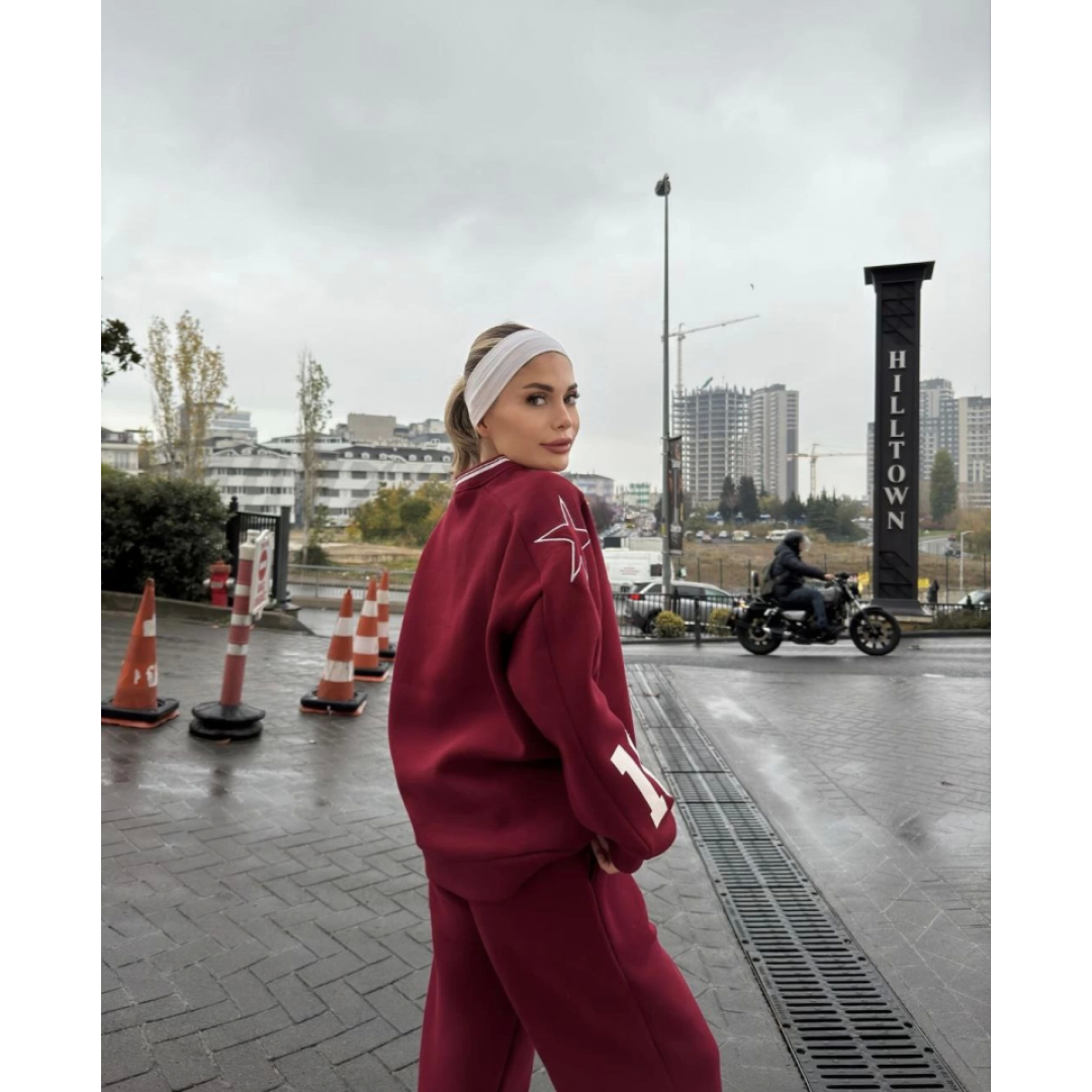 V Yaka Üç İplik Sweat Takım - Bordo 137038 V Yaka Üç İplik Sweat Takım - Bordo 137038