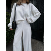 Crop, Pantolon Fitilli İkili Takım -Beyaz 137158