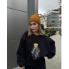 Bisiklet Yaka Üç İplik Sweat Takım - Siyah - 137576 Bisiklet Yaka Üç İplik Sweat Takım - Siyah - 137576