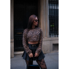 Leopar Desenli Uzun Kollu Crop - Leopar 137954 Leopar Desenli Uzun Kollu Crop - Leopar 137954
