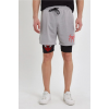 Unisex Baskılı İç Cepli Sporcu Alt Taytlı Şort - Gri 138041 Unisex Baskılı İç Cepli Sporcu Alt Taytlı Şort - Gri 138041
