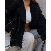 Cıt Cıt Detaylı Peluş Mont Ceket - Siyah - 138611 Cıt Cıt Detaylı Peluş Mont Ceket - Siyah - 138611