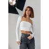 Kara Yaka Uzun Kollu Crop - Beyaz 138706