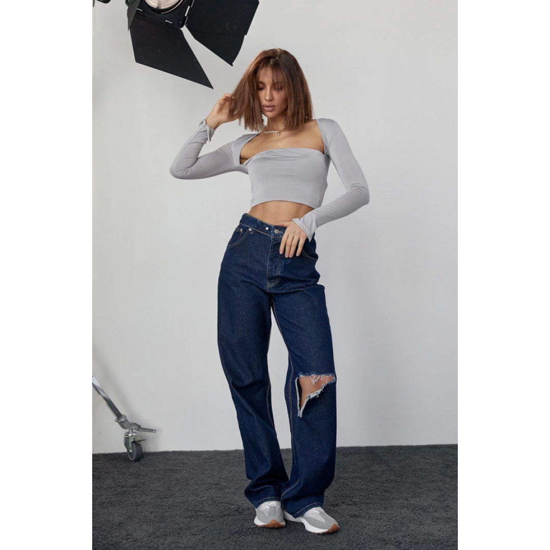Kara Yaka Uzun Kollu Crop - Taş 138707 Kara Yaka Uzun Kollu Crop - Taş 138707
