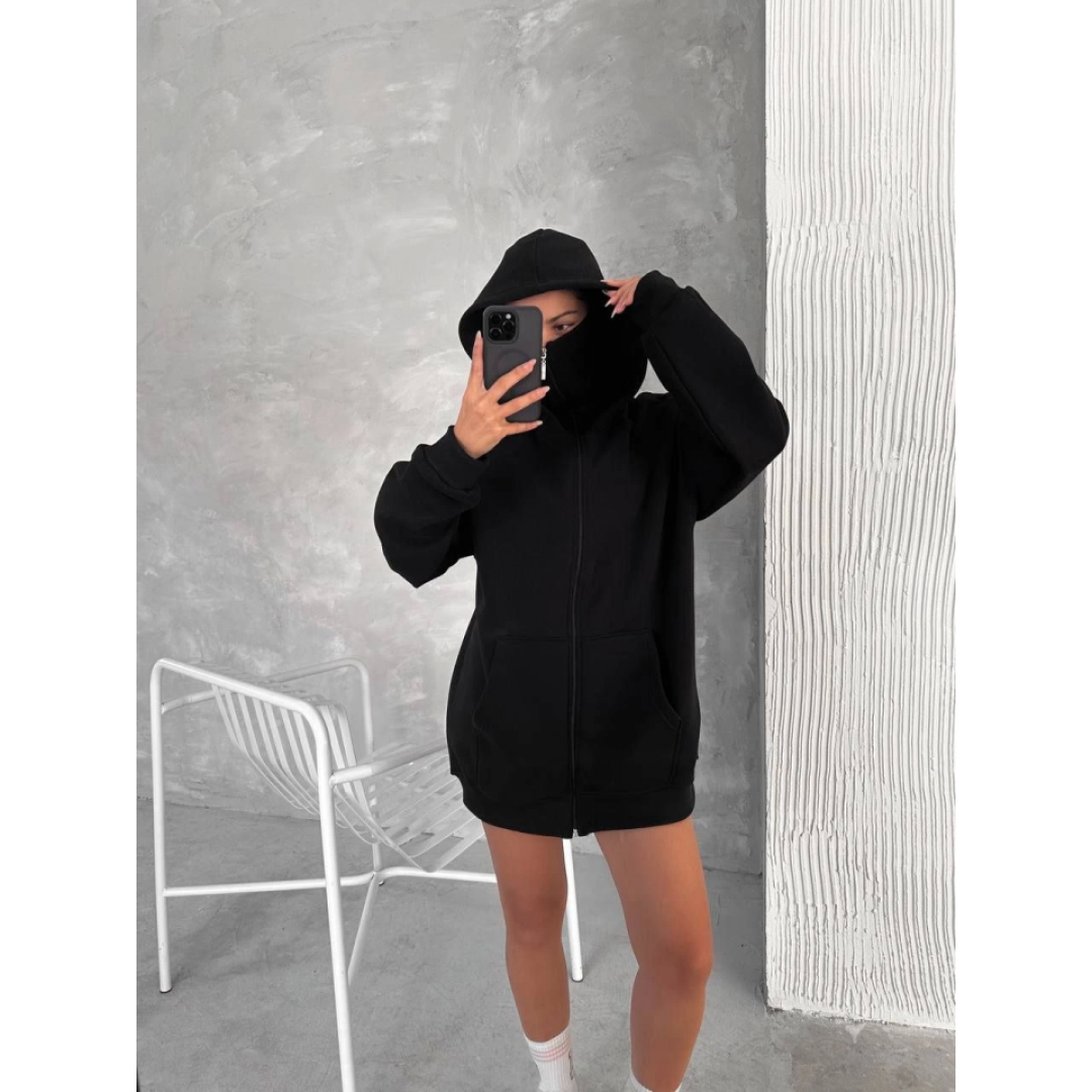 Samuray ZIP Fermuarlı Kapüşonlu SweatShirt- Siyah 138807 Samuray ZIP Fermuarlı Kapüşonlu SweatShirt- Siyah 138807