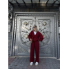 Geniş V Yaka Üç İplik Sweat Takım - Bordo - 139159
