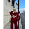 Üç İplik Yakalı Sweat Baggy Pantalonlu Takım - Bordo - 139520 Üç İplik Yakalı Sweat Baggy Pantalonlu Takım - Bordo - 139520