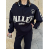 Üç İplik Yakalı Sweat Baggy Pantalonlu Takım - Siyah - 139521 Üç İplik Yakalı Sweat Baggy Pantalonlu Takım - Siyah - 139521