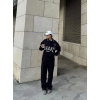 Üç İplik Yakalı Sweat Baggy Pantalonlu Takım - Siyah - 139521 Üç İplik Yakalı Sweat Baggy Pantalonlu Takım - Siyah - 139521