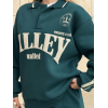 Üç İplik Yakalı Sweat Baggy Pantalonlu Takım - Yeşil - 139522 Üç İplik Yakalı Sweat Baggy Pantalonlu Takım - Yeşil - 139522