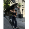 Arkadan Yırtmaçlı Jeans Kot Palazzo Pantolon - Siyah - 139989 Arkadan Yırtmaçlı Jeans Kot Palazzo Pantolon - Siyah - 139989