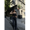 Arkadan Yırtmaçlı Jeans Kot Palazzo Pantolon - Siyah - 139989 Arkadan Yırtmaçlı Jeans Kot Palazzo Pantolon - Siyah - 139989