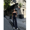 Arkadan Yırtmaçlı Jeans Kot Palazzo Pantolon - Siyah - 139989 Arkadan Yırtmaçlı Jeans Kot Palazzo Pantolon - Siyah - 139989