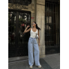 Arkadan Yırtmaçlı Jeans Kot Palazzo Pantolon - Mavi - 139990 Arkadan Yırtmaçlı Jeans Kot Palazzo Pantolon - Mavi - 139990