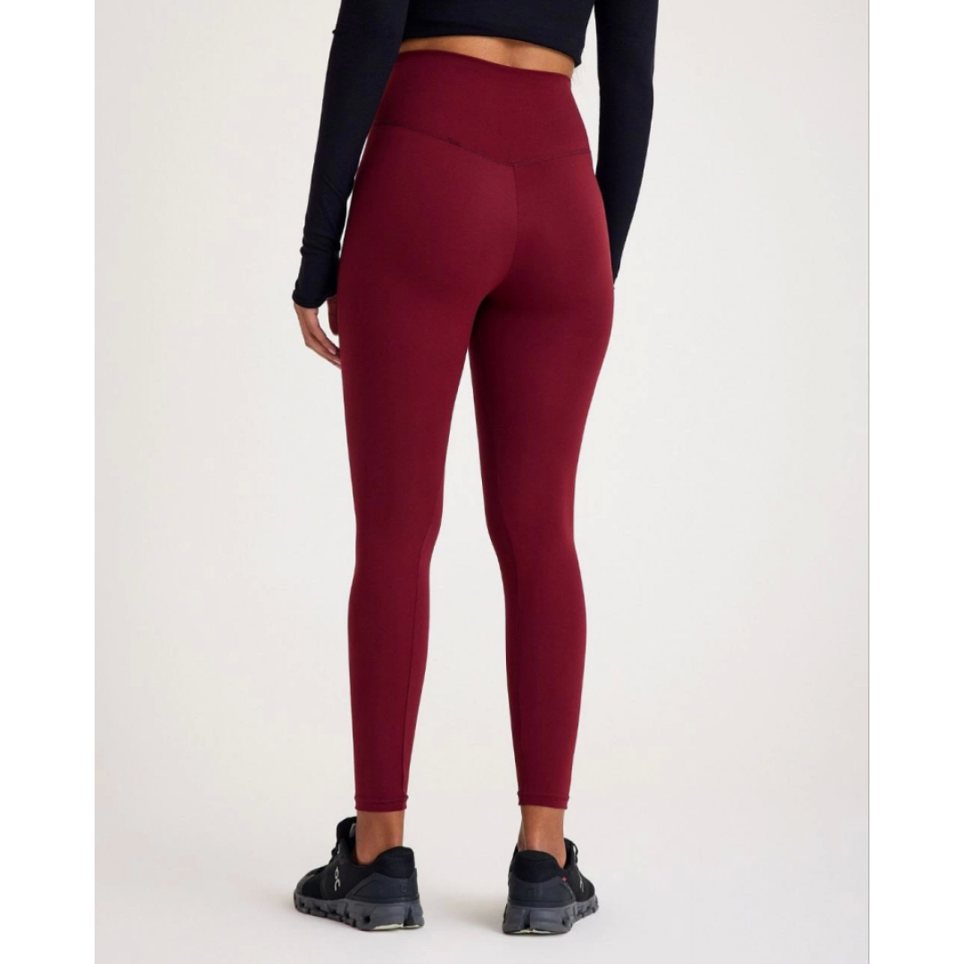 Nonofit Yüksek Bel Düz Sporcu Tayt - Bordo 140043