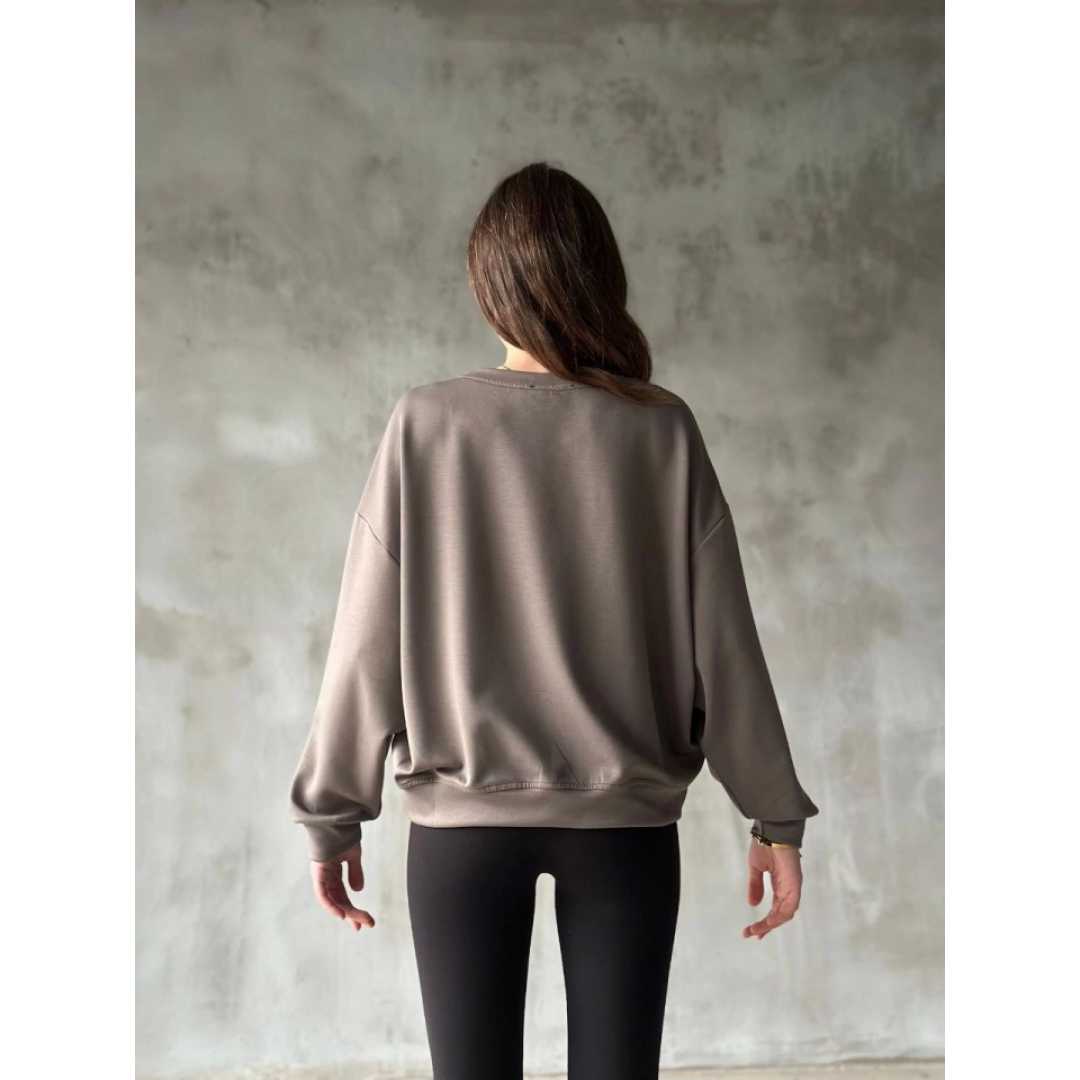 Osy Modal Yumuşak Dokulu Kumaş Bisiklet Yaka Oversize Sweatshirt - Gri 140162 Osy Modal Yumuşak Dokulu Kumaş Bisiklet Yaka Oversize Sweatshirt - Gri 140162