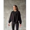 Osy Modal Yumuşak Dokulu Kumaş Bisiklet Yaka Oversize Sweatshirt - Siyah 140165
