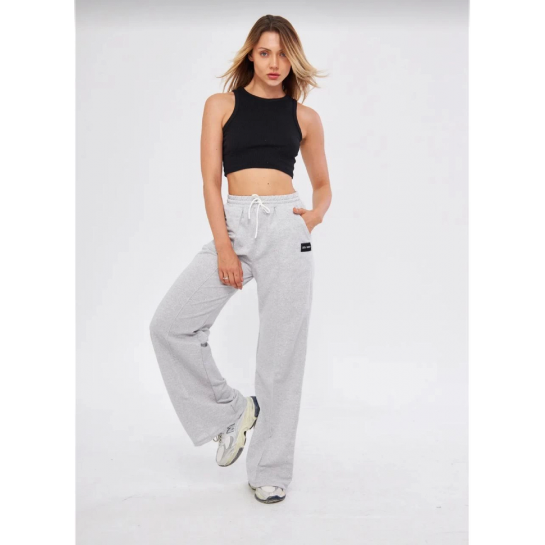 İki Iplik Bol Paça Eşofman Pantalon - Gri - 140546 İki Iplik Bol Paça Eşofman Pantalon - Gri - 140546