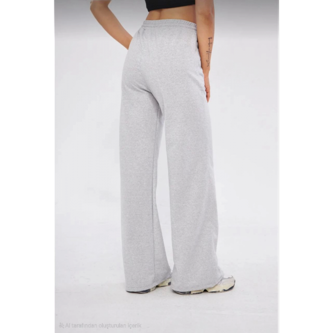 İki Iplik Bol Paça Eşofman Pantalon - Gri - 140546 İki Iplik Bol Paça Eşofman Pantalon - Gri - 140546