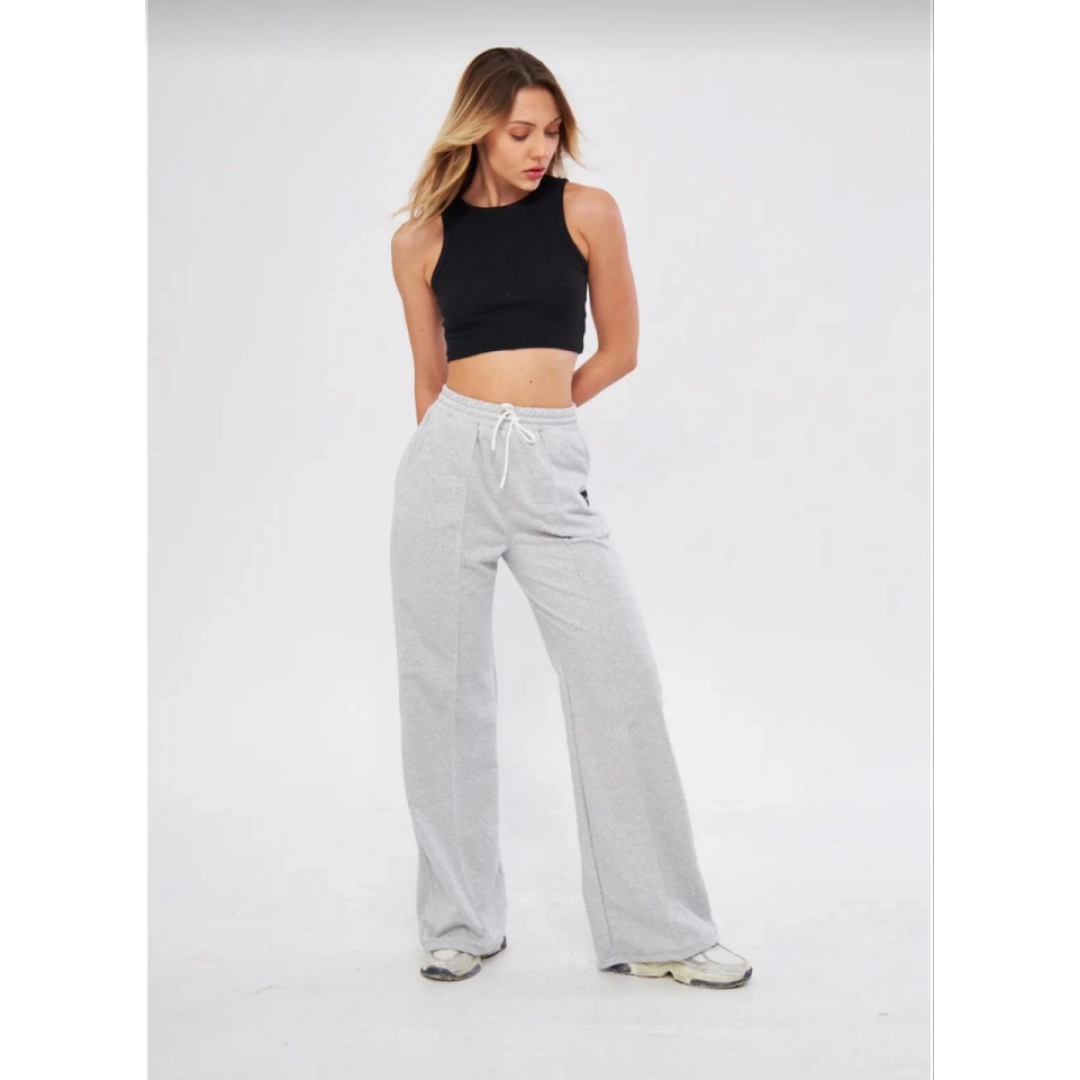 İki Iplik Bol Paça Eşofman Pantalon - Gri - 140546 İki Iplik Bol Paça Eşofman Pantalon - Gri - 140546