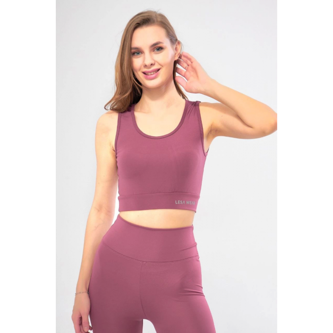 Kolsuz Sporcu Baskılı Crop - Pembe 140623 Kolsuz Sporcu Baskılı Crop - Pembe 140623