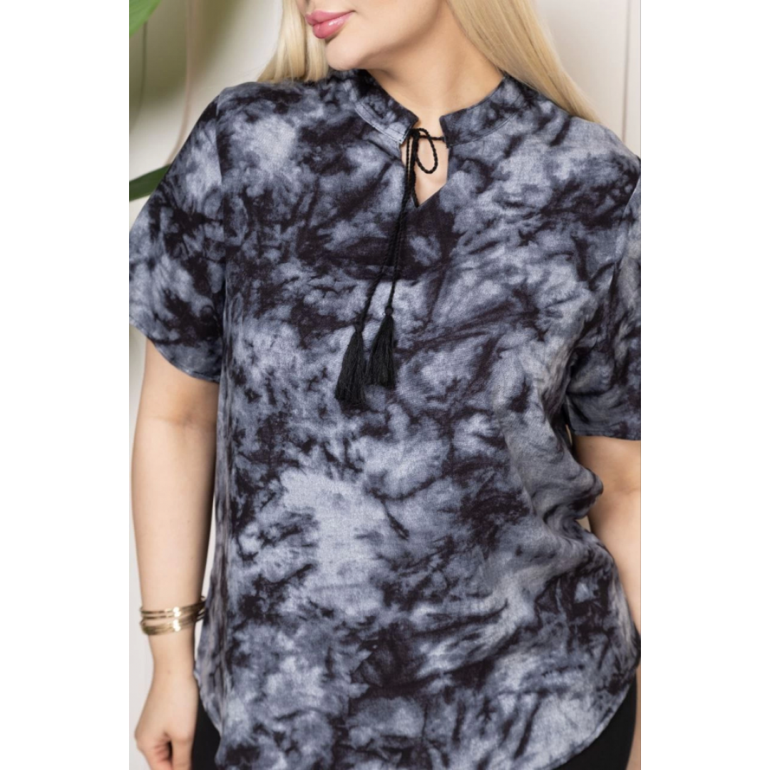 Bebe Yaka Püskül Detaylı Bluz- Desenli 140708 Bebe Yaka Püskül Detaylı Bluz- Desenli 140708